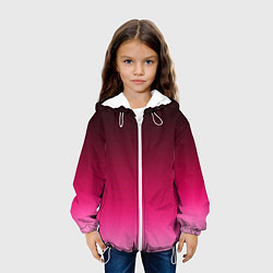 Куртка с капюшоном детская Розово-малиновый градиент, цвет: 3D-белый — фото 2