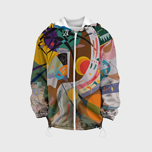 Детская куртка Искусство Кандинского - Доминирующая кривая / 3D-Белый – фото 1