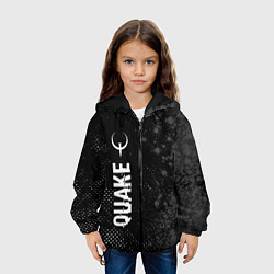 Куртка с капюшоном детская Quake glitch на темном фоне: по-вертикали, цвет: 3D-черный — фото 2