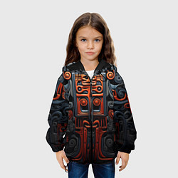 Куртка с капюшоном детская Арт в этническом стиле, цвет: 3D-черный — фото 2