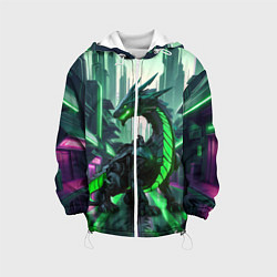 Детская куртка Неоновый зеленый дракон