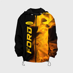 Куртка с капюшоном детская Ford - gold gradient по-вертикали, цвет: 3D-черный