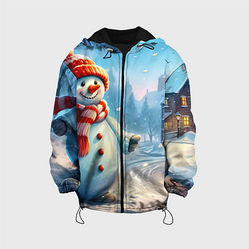 Детская куртка Снеговик новогодний / 3D-Черный – фото 1