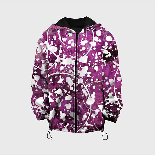 Детская куртка Абстракция - круги на пурпурном / 3D-Черный – фото 1