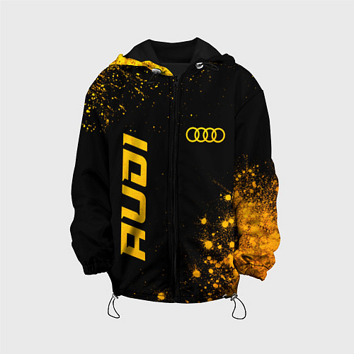Детская куртка Audi - gold gradient вертикально / 3D-Черный – фото 1