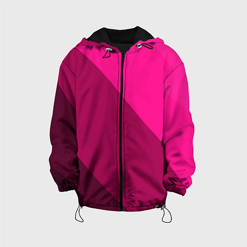 Детская куртка Широкие розовые полосы / 3D-Черный – фото 1