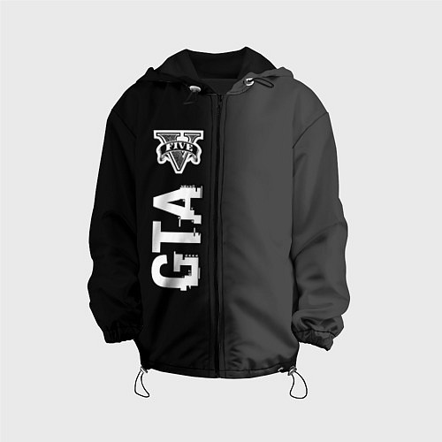 Детская куртка GTA glitch на темном фоне по-вертикали / 3D-Черный – фото 1