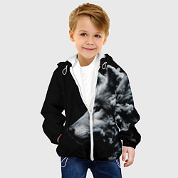 Куртка с капюшоном детская Дымный волк, цвет: 3D-белый — фото 2