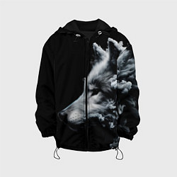 Куртка с капюшоном детская Дымный волк, цвет: 3D-черный