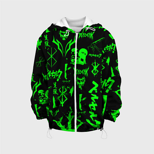 Детская куртка Berserk neon green / 3D-Белый – фото 1