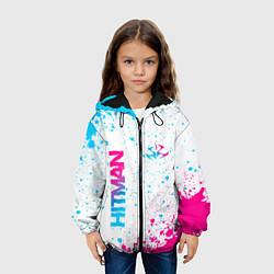 Куртка с капюшоном детская Hitman neon gradient style вертикально, цвет: 3D-черный — фото 2