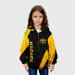 Куртка с капюшоном детская Toyota - gold gradient вертикально, цвет: 3D-черный — фото 2