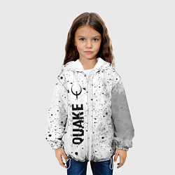 Куртка с капюшоном детская Quake glitch на светлом фоне по-вертикали, цвет: 3D-белый — фото 2