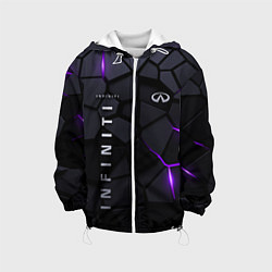Куртка с капюшоном детская Infiniti - плиты с эффектом свечения, цвет: 3D-белый