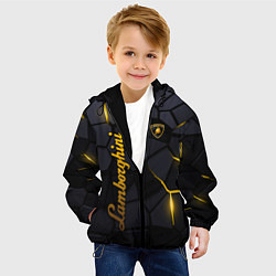 Куртка с капюшоном детская Lamborghini - плиты с эффектом свечения, цвет: 3D-черный — фото 2