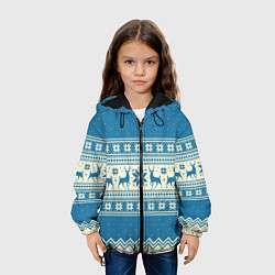 Куртка с капюшоном детская Sweater with deer on a blue background, цвет: 3D-черный — фото 2