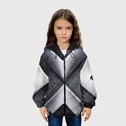 Куртка с капюшоном детская Стальные блоки, цвет: 3D-черный — фото 2