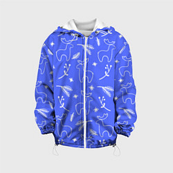 Детская куртка Синий рождественский принт с оленями