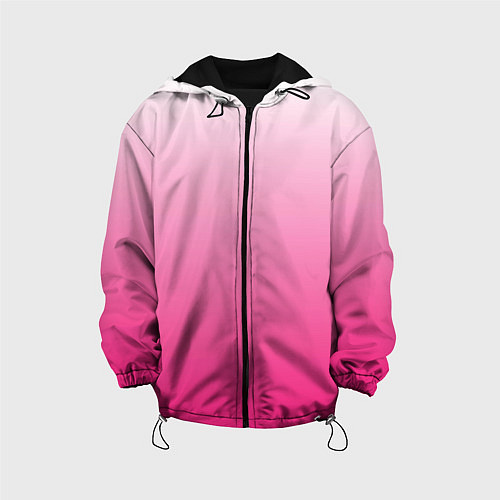 Детская куртка Бело-розовый градиент / 3D-Черный – фото 1