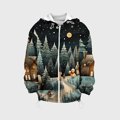 Детская куртка Волшебная ночь в деревне / 3D-Белый – фото 1