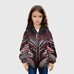 Куртка с капюшоном детская Киберпанк доспех красный, цвет: 3D-черный — фото 2