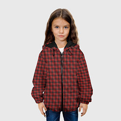 Куртка с капюшоном детская Классическая красная клеточка, цвет: 3D-черный — фото 2