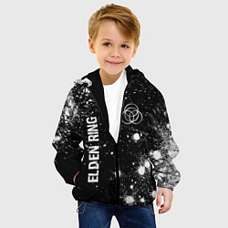 Куртка с капюшоном детская Elden Ring glitch на темном фоне вертикально, цвет: 3D-черный — фото 2
