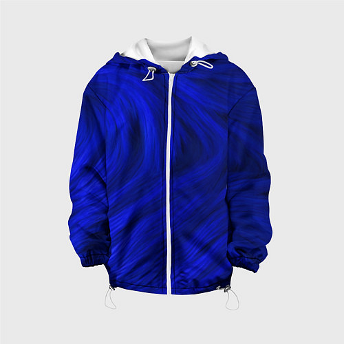 Детская куртка Текстура синей шерсти / 3D-Белый – фото 1