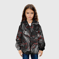 Куртка с капюшоном детская Брызги краски и вода, цвет: 3D-черный — фото 2