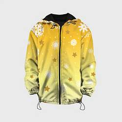 Детская куртка Снежинки и звезды на желтом