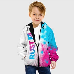 Куртка с капюшоном детская Rust neon gradient style по-вертикали, цвет: 3D-черный — фото 2