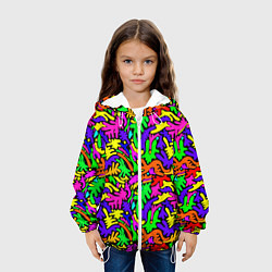 Куртка с капюшоном детская Яркие цветные каракули, цвет: 3D-белый — фото 2