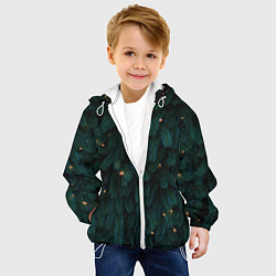 Куртка с капюшоном детская Ёлка и гирлянды, цвет: 3D-белый — фото 2