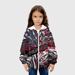 Куртка с капюшоном детская Киберпанк броня красная, цвет: 3D-белый — фото 2