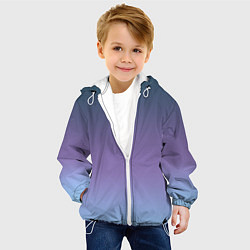 Куртка с капюшоном детская Градиент синий фиолетовый голубой, цвет: 3D-белый — фото 2