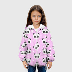 Куртка с капюшоном детская Милая улыбающаяся панда, цвет: 3D-белый — фото 2