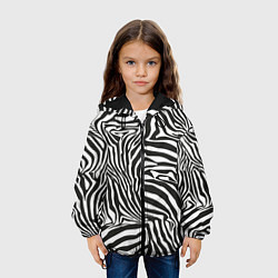 Куртка с капюшоном детская Шкура зебры черно - белая графика, цвет: 3D-черный — фото 2