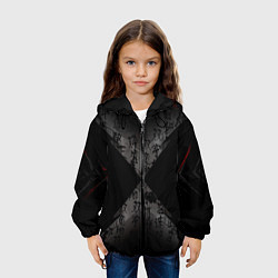Куртка с капюшоном детская Японские иероглифы текстуры, цвет: 3D-черный — фото 2