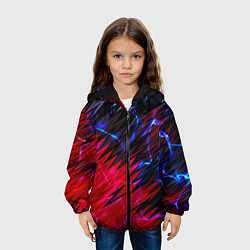 Куртка с капюшоном детская Вибро волны, цвет: 3D-черный — фото 2