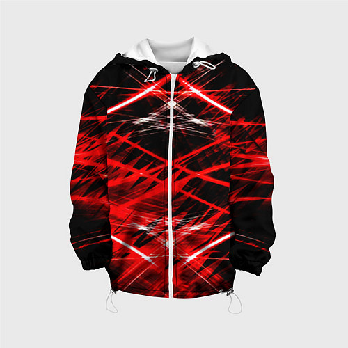 Детская куртка Красный лазер линии / 3D-Белый – фото 1