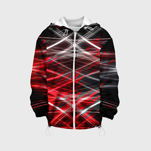 Детская куртка Красный лазер линии / 3D-Белый – фото 1