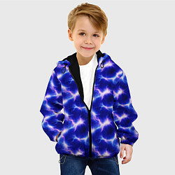 Куртка с капюшоном детская Разряд молний текстура, цвет: 3D-черный — фото 2