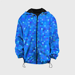 Куртка с капюшоном детская Голубая мозаика, цвет: 3D-черный