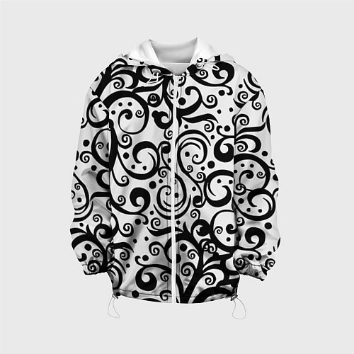 Детская куртка Чёрный кружевной узор / 3D-Белый – фото 1