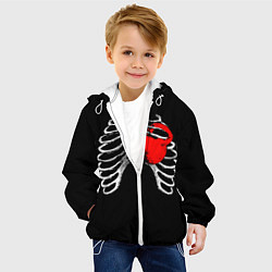Куртка с капюшоном детская Сердце качка, цвет: 3D-белый — фото 2