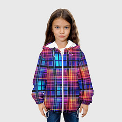 Куртка с капюшоном детская Неоновый паттерн, цвет: 3D-белый — фото 2