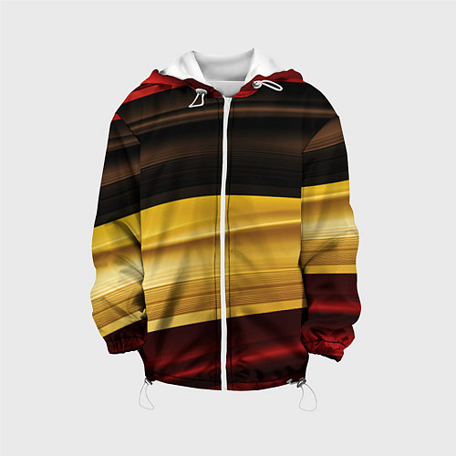 Детская куртка Черный красный желтый цвет абстракции / 3D-Белый – фото 1