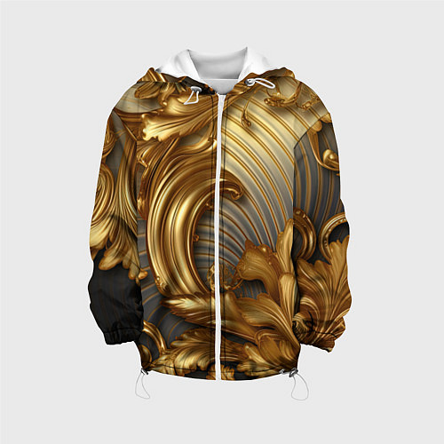 Детская куртка Золотая текстура и абстракции / 3D-Белый – фото 1