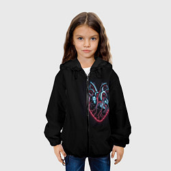 Куртка с капюшоном детская Киберседце, цвет: 3D-черный — фото 2