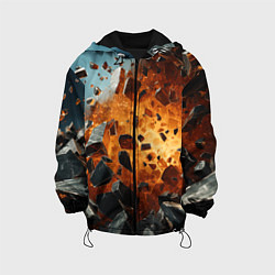 Куртка с капюшоном детская Большой взрыв камней, цвет: 3D-черный